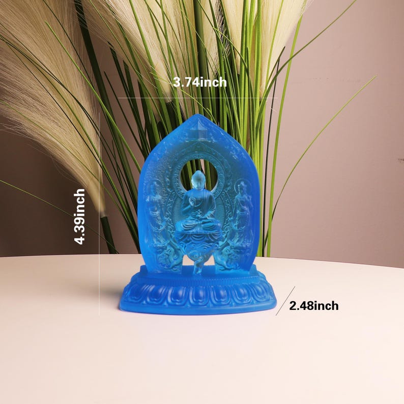 Handmade Glass Buddha Statue: Eastern Saints Triad Ornament