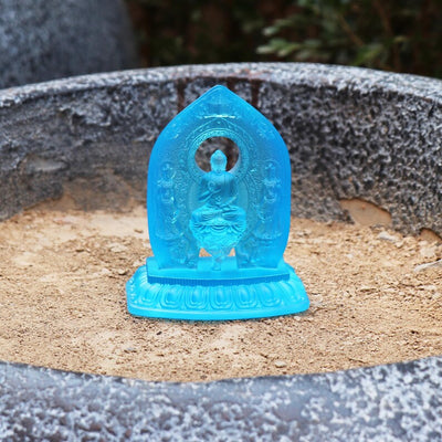 Handmade Glass Buddha Statue: Eastern Saints Triad Ornament