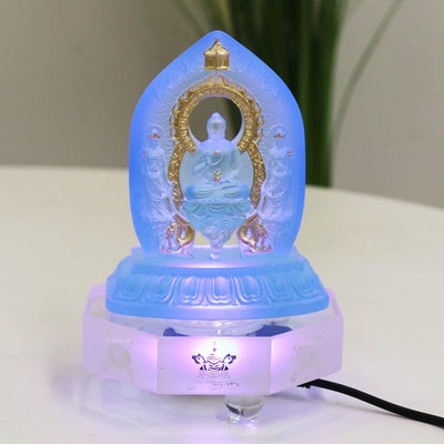 Glazed Medicine Buddha Statue: Sun & Moon Bodhisattva Temple Decor