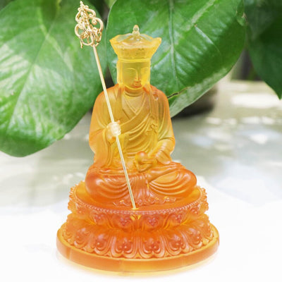 Water Glass Ksitigarbha Bodhisattva Statue: Buddhist Temple Ornament