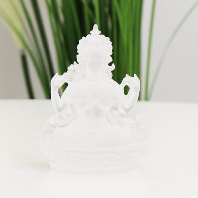 Glass Four-armed Guanyin Buddha Statue, Home Buddhist Temple, Guardian God Tantric Guanyin Bodhisattva