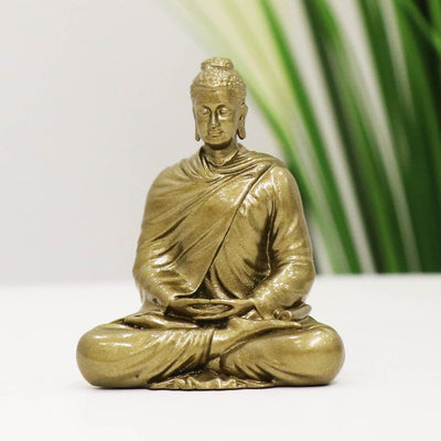 Seated Sakyamuni Buddha Statue: Pure Brass Home Altar Ornament