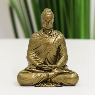 Seated Sakyamuni Buddha Statue: Pure Brass Home Altar Ornament