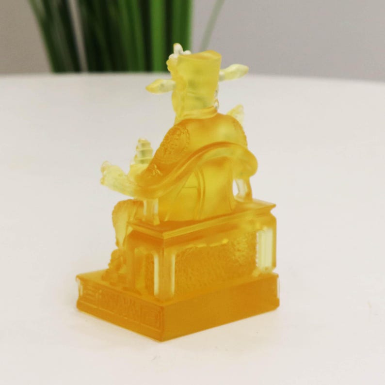 Glass God of Wealth Statue - Cai Shen Fortune Ornament