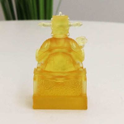 Glass God of Wealth Statue - Cai Shen Fortune Ornament