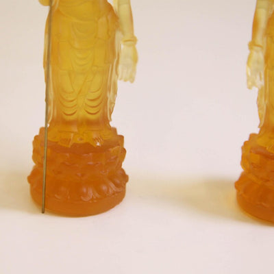 Handmade Glass Buddha Statue: Eastern Saints Ornament (13cm)