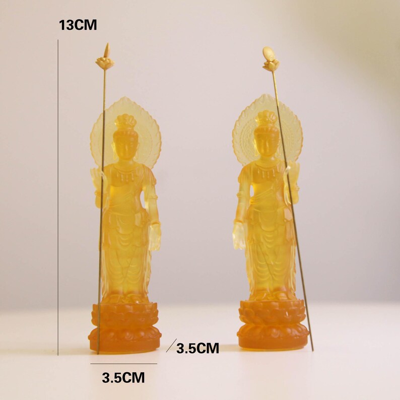 Statue de Bouddha en Verre Faite Main : Ornement Saints Orientaux (13cm)