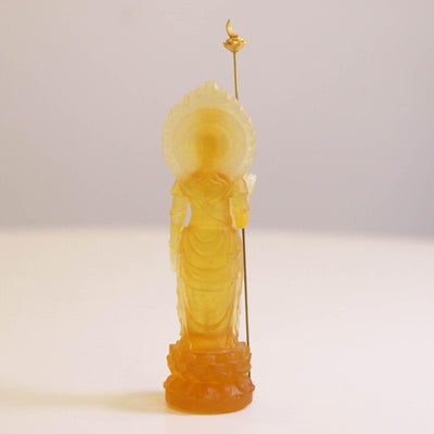 Handmade Glass Buddha Statue: Eastern Saints Ornament (13cm)