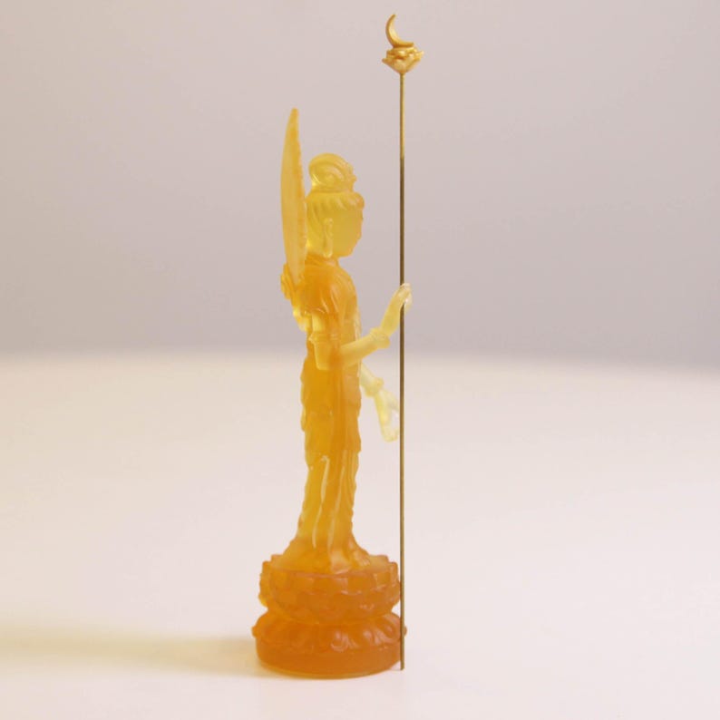 Handmade Glass Buddha Statue: Eastern Saints Ornament (13cm)