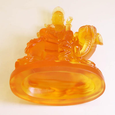 Resin handmade Samantabhadra Buddha Statue Ornaments, Home Buddhist Temple Offering Crafts Ornaments, Mount Elephant
