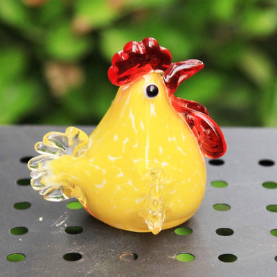 Colored Glass Rooster Ornament: Spicy Chicken Doll