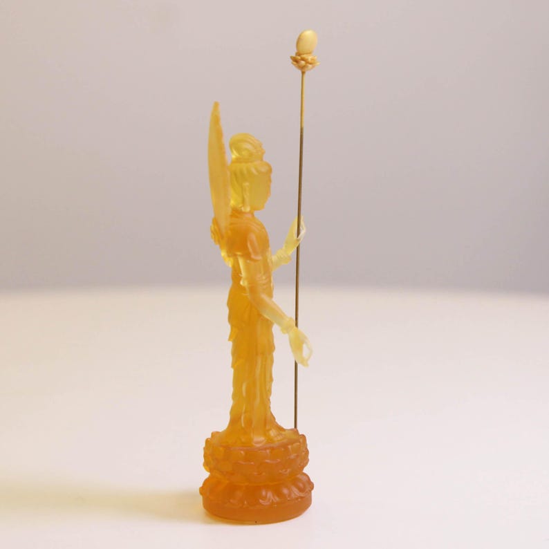 Handmade Glass Buddha Statue: Eastern Saints Ornament (13cm)