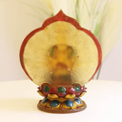 Hand-Painted Liuli Glass Guanyin Bodhisattva Statue: Devotional Altar Art