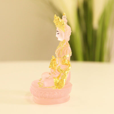 Liuli Glass Amitayus Buddha Statue: Tibetan Altar Decor