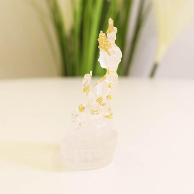 Gilded White Tara Statue: Buddhist Altar Ornament