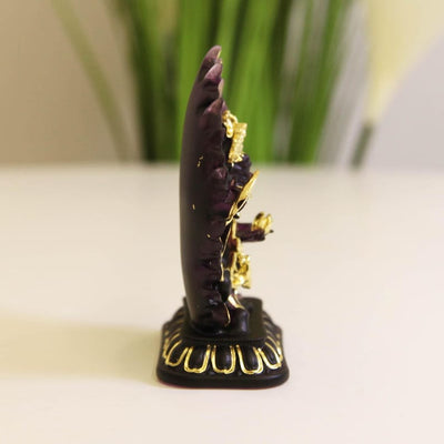 Guardian of Abundance: Two-Armed Mahakala Glass Statue - A Powerful Altar Centerpiece for Home Blessings