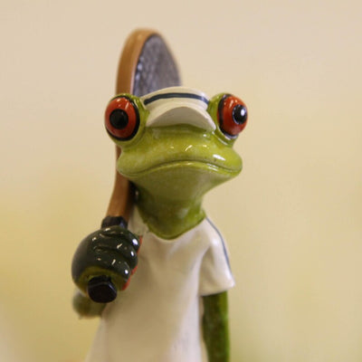 Tennis Frog Statue - Nordic Style Resin Sculpture for Home & Garden Decor
