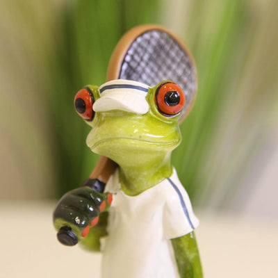 Tennis Frog Statue - Nordic Style Resin Sculpture for Home & Garden Decor