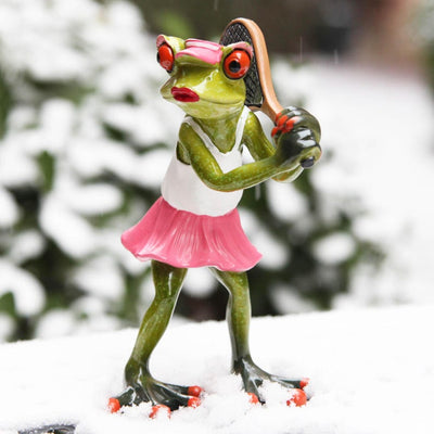 Tennis Frog Statue - Nordic Style Resin Sculpture for Home & Garden Decor