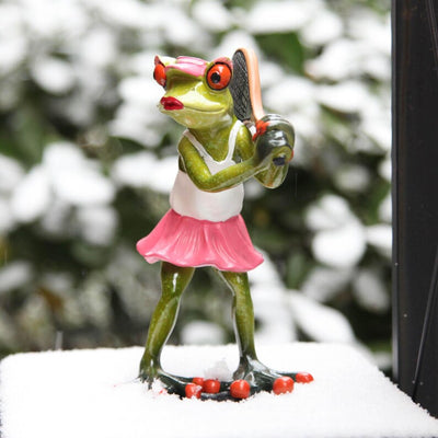 Tennis Frog Statue - Nordic Style Resin Sculpture for Home & Garden Decor