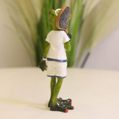 Tennis Frog Statue - Nordic Style Resin Sculpture for Home & Garden Decor