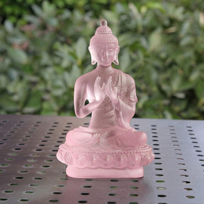 Ancient Liuli Medicine Buddha Seven Buddhas Statue Set – Tibetan Esoteric Bhaisajyaguru Glass Figurine, Home Altar Worship & Spiritual Decor