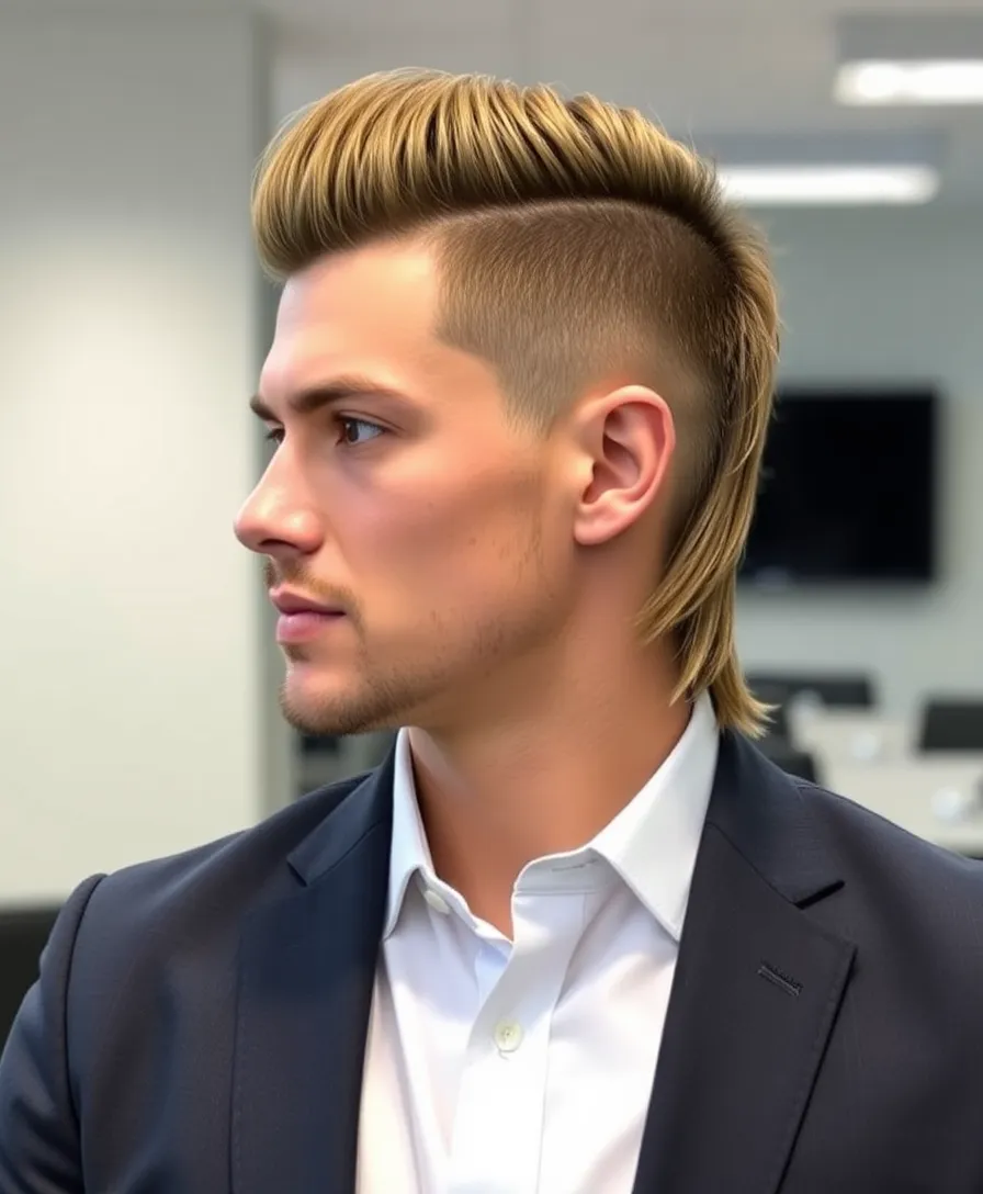 15 Stylish Faded Mullet Hairstyles for Men to Inspire Your Next Look! - 10. Business Casual Mullet