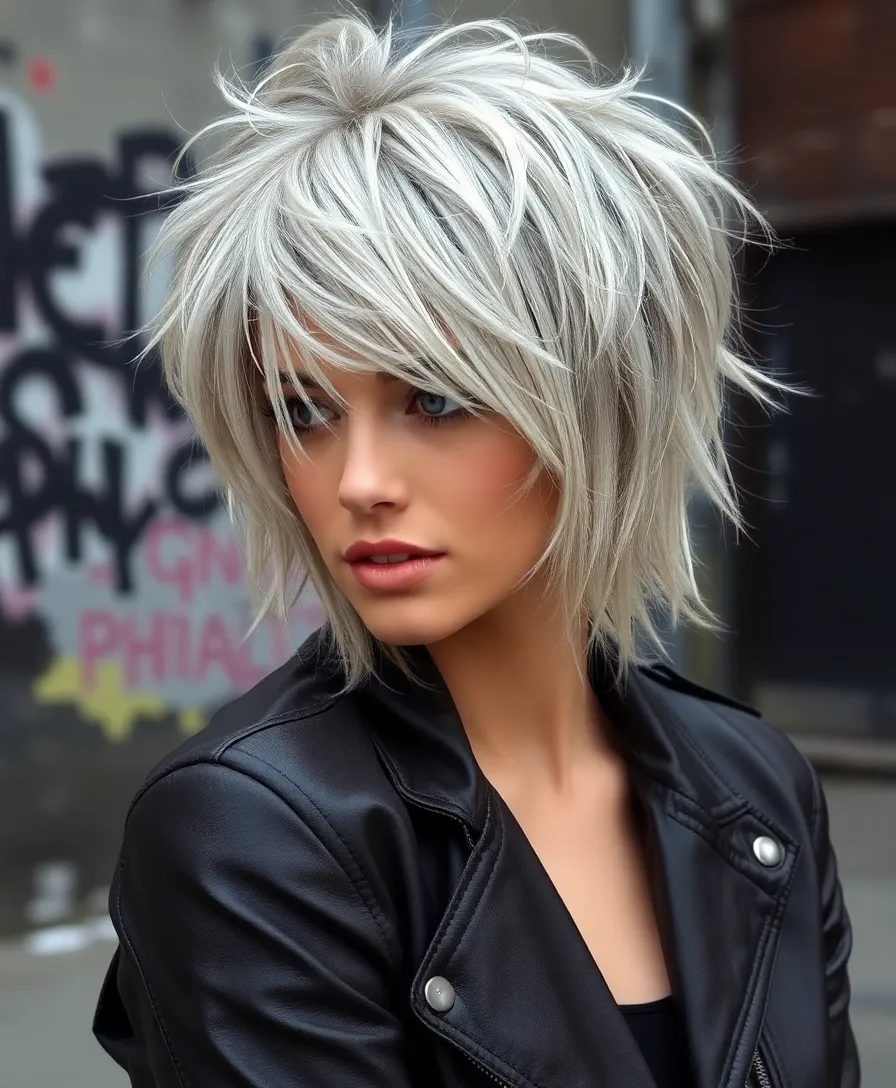 15 Shining Hairstyles With Silver Highlights That'll Make You Shine Brighter Than a Diamond! - 11. Shaggy Cut with Silver Highlights