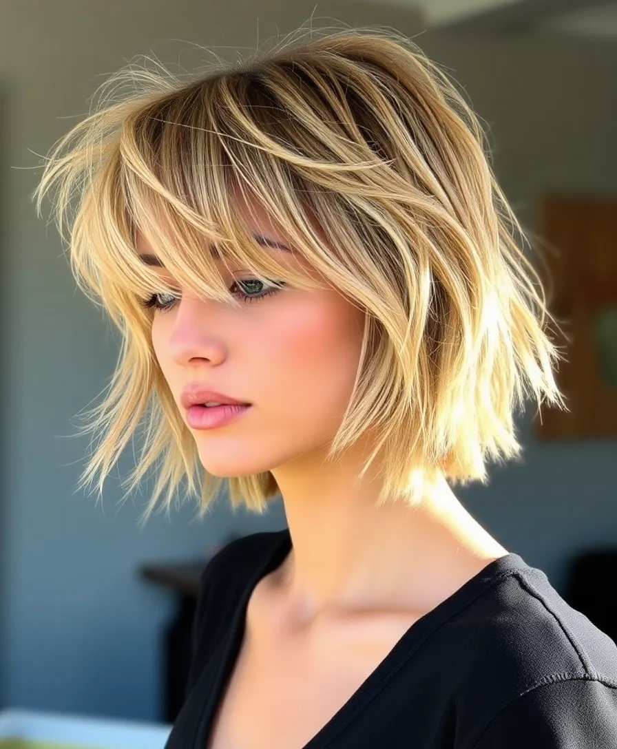 20 Edgy Side-Shaved Hairstyles That Will Turn Heads! - 13. Shaggy Bob with a Shaved Side