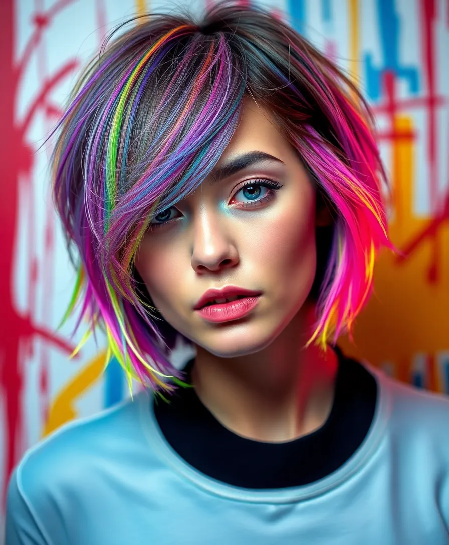 15 Sassy Short Cropped Hairstyles That Will Turn Heads! - 14. Neon Highlights