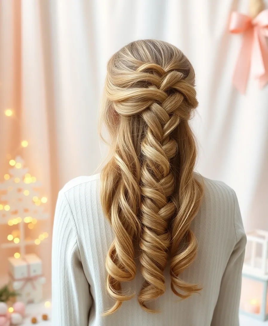 25 Christmas Hairstyles That Will Make You the Star of Every Holiday Party! - 21. Dreamy Waterfall Braid