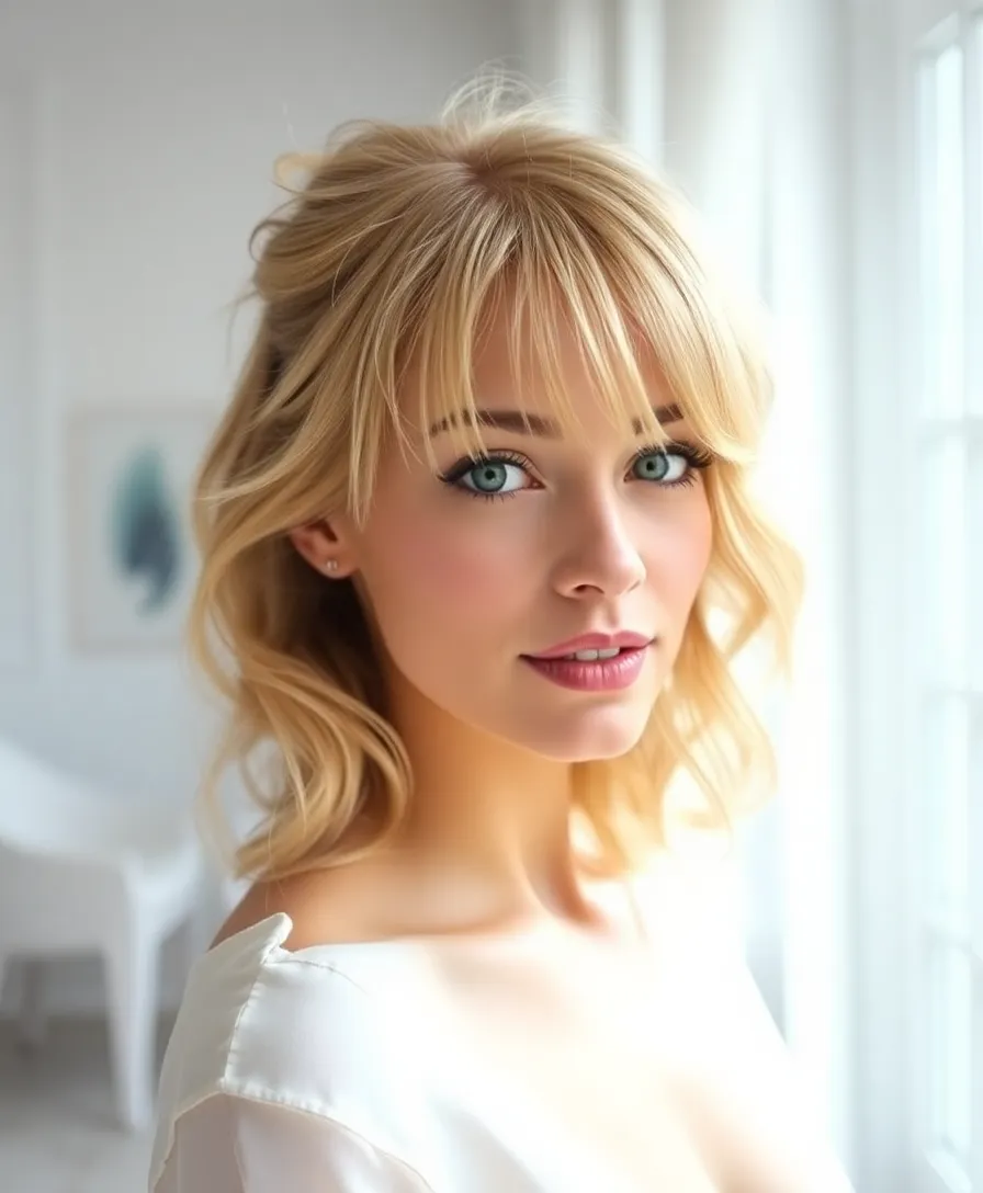 15 Trendy Short Wolf Cuts With Curtain Bangs That Will Leave You Speechless! - 13. Classic Blonde Wolf Cut