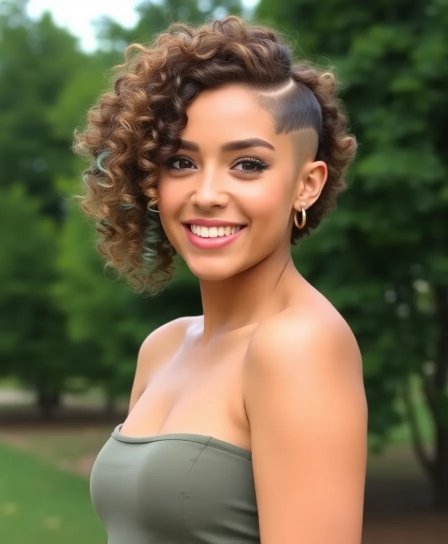 20 Edgy Side-Shaved Hairstyles That Will Turn Heads! - 17. The Curly Side-Shave