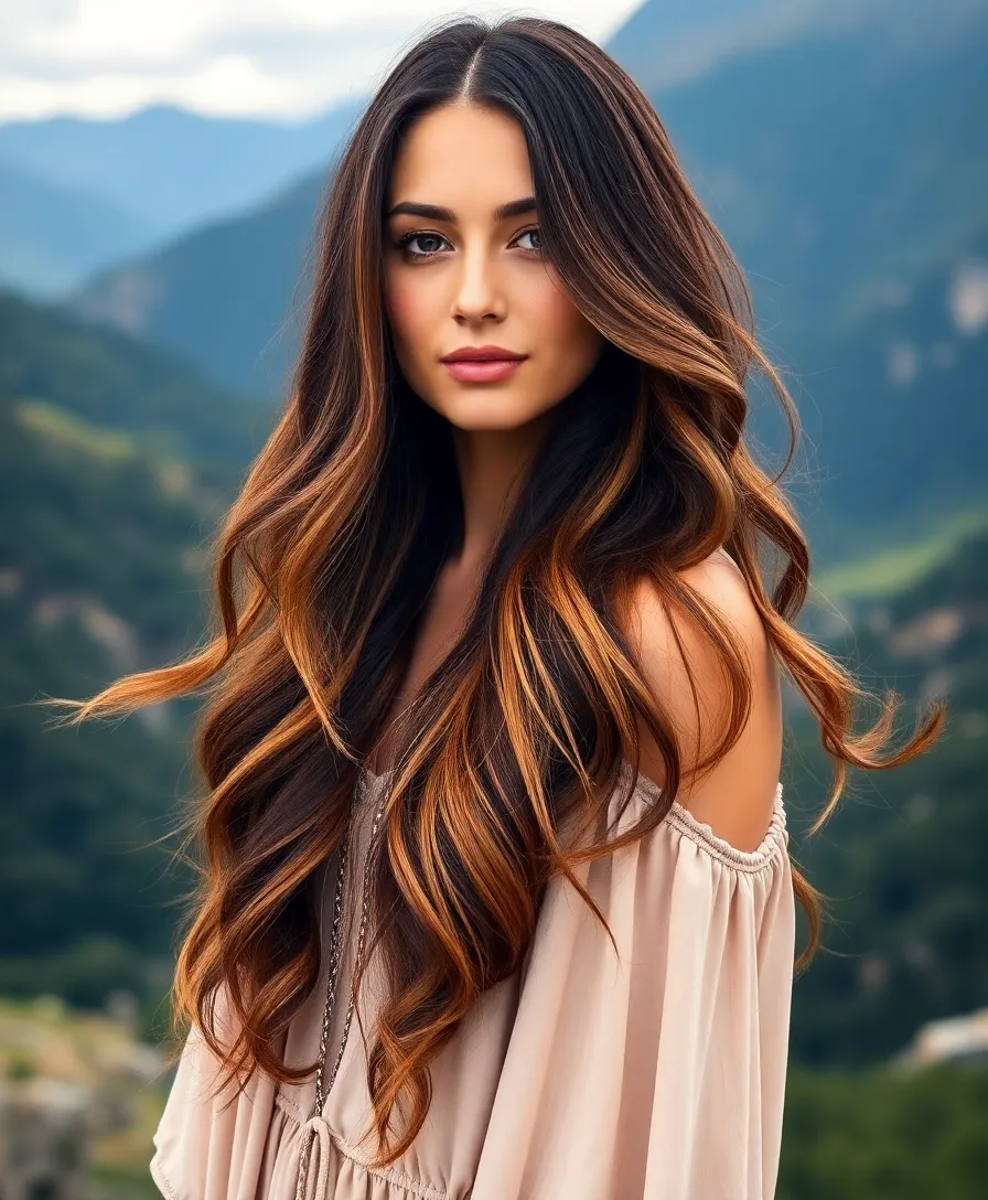 15 Stunning Hairstyles with Caramel Highlights That Will Turn Heads! - 5. Long Layers with Caramel Ombre