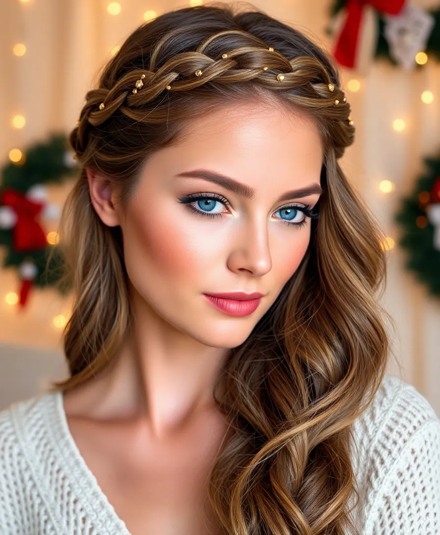 25 Christmas Hairstyles That Will Make You the Star of Every Holiday Party! - 1. Twisted Halo Braid