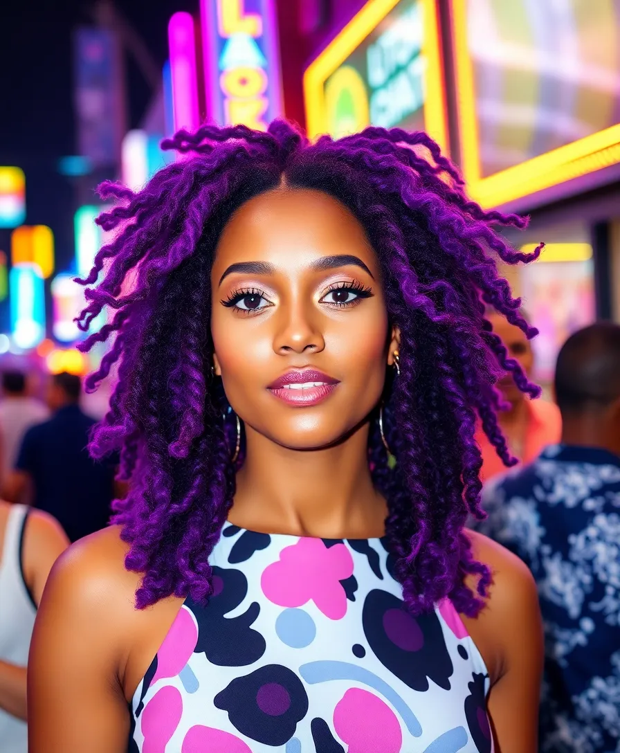 15 Stunning Hairstyles with Dyed Locs That'll Turn Heads Everywhere! - 14. Electric Purple Locs