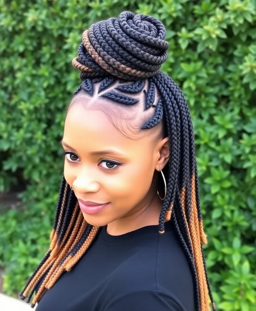 15 Twisted Swirl Cornrow Hairstyles That Will Turn Heads Everywhere! - 3. Half-Up Twisted Swirls