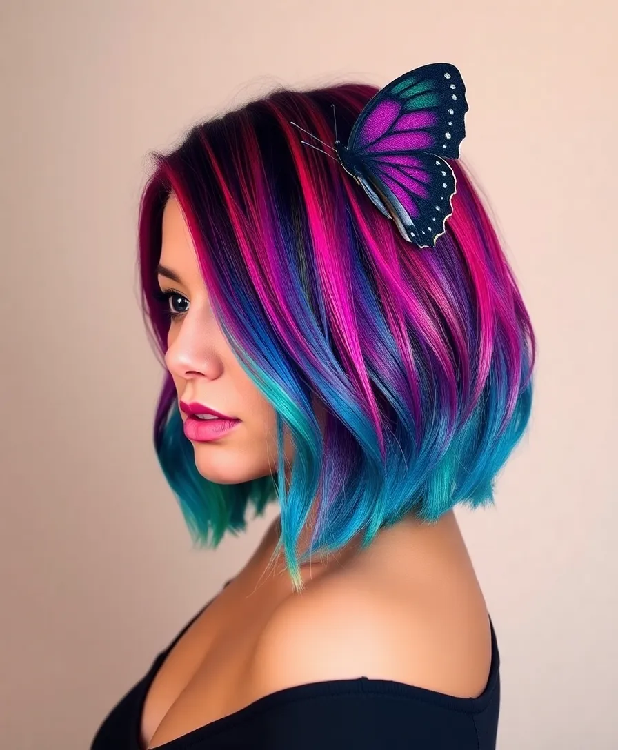 20 Butterfly Cut Styling Ideas That Will Make You the Trendsetter This Season! - 2. Bold Colors to Stand Out