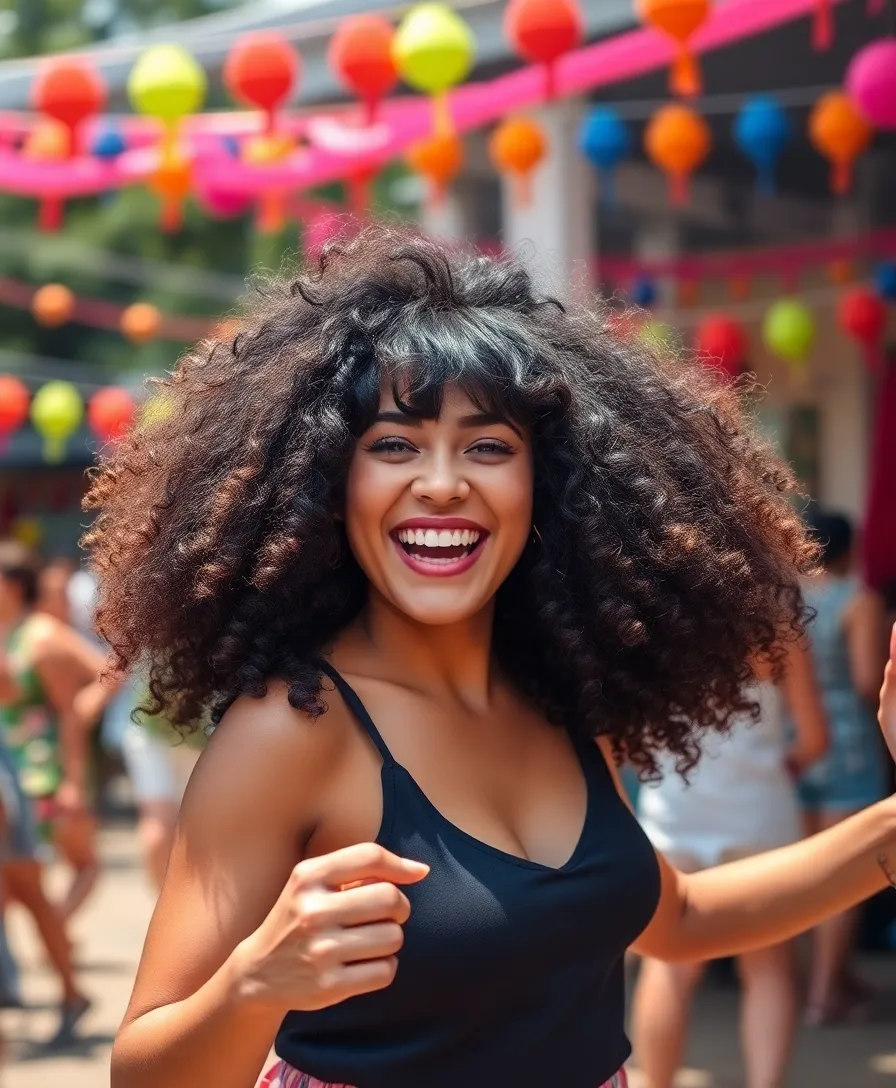 16 Trendy Long Wolf Cuts with Curtain Bangs That'll Have Everyone Asking, 'Who Styled You?' - 7. Curly and Voluminous