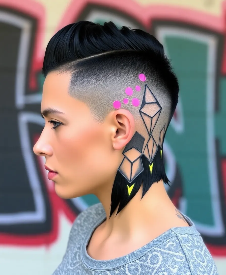 20 Edgy Side-Shaved Hairstyles That Will Turn Heads! - 3. Geometric Designs