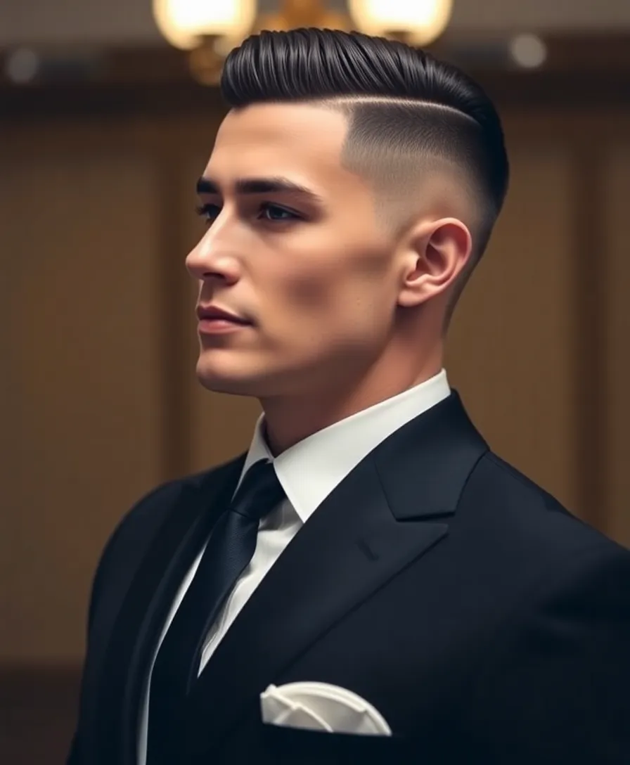 15 Stylish Faded Mullet Hairstyles for Men to Inspire Your Next Look! - 13. Slicked Back Mullet Fade