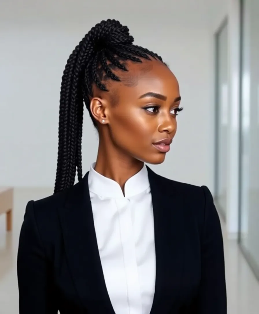 15 Mesmerising Fulani Braids You'll Want to Try ASAP! - 13. Fulani Braids with Ponytail