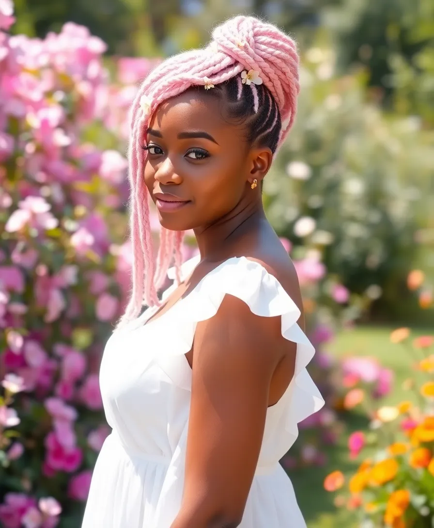 15 Stunning Hairstyles with Dyed Locs That'll Turn Heads Everywhere! - 2. Pastel Pink Locs