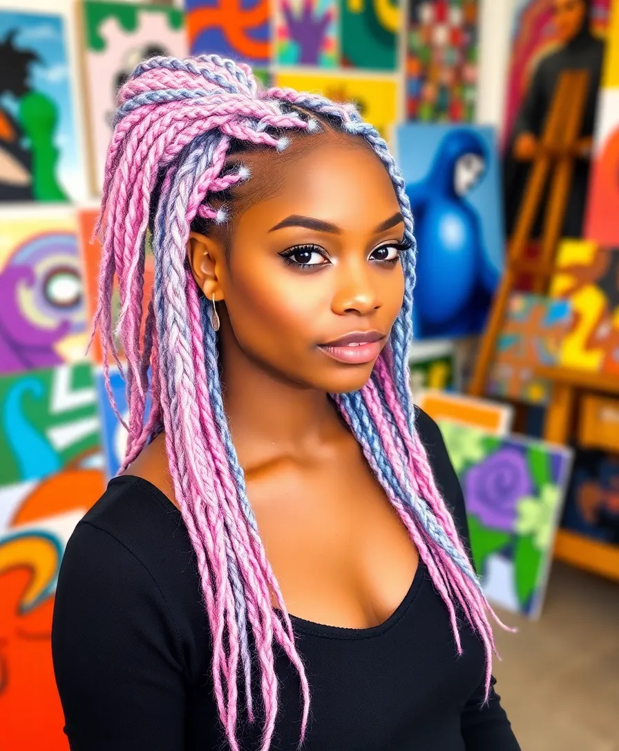 15 Stunning Hairstyles with Dyed Locs That'll Turn Heads Everywhere! - 9. Multi-Colored Locs