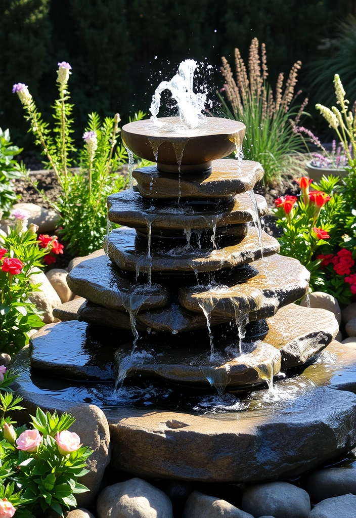 26 River Rock Landscaping Ideas That Will Transform Your Outdoor Space! - 14. Create a Stunning Fountain