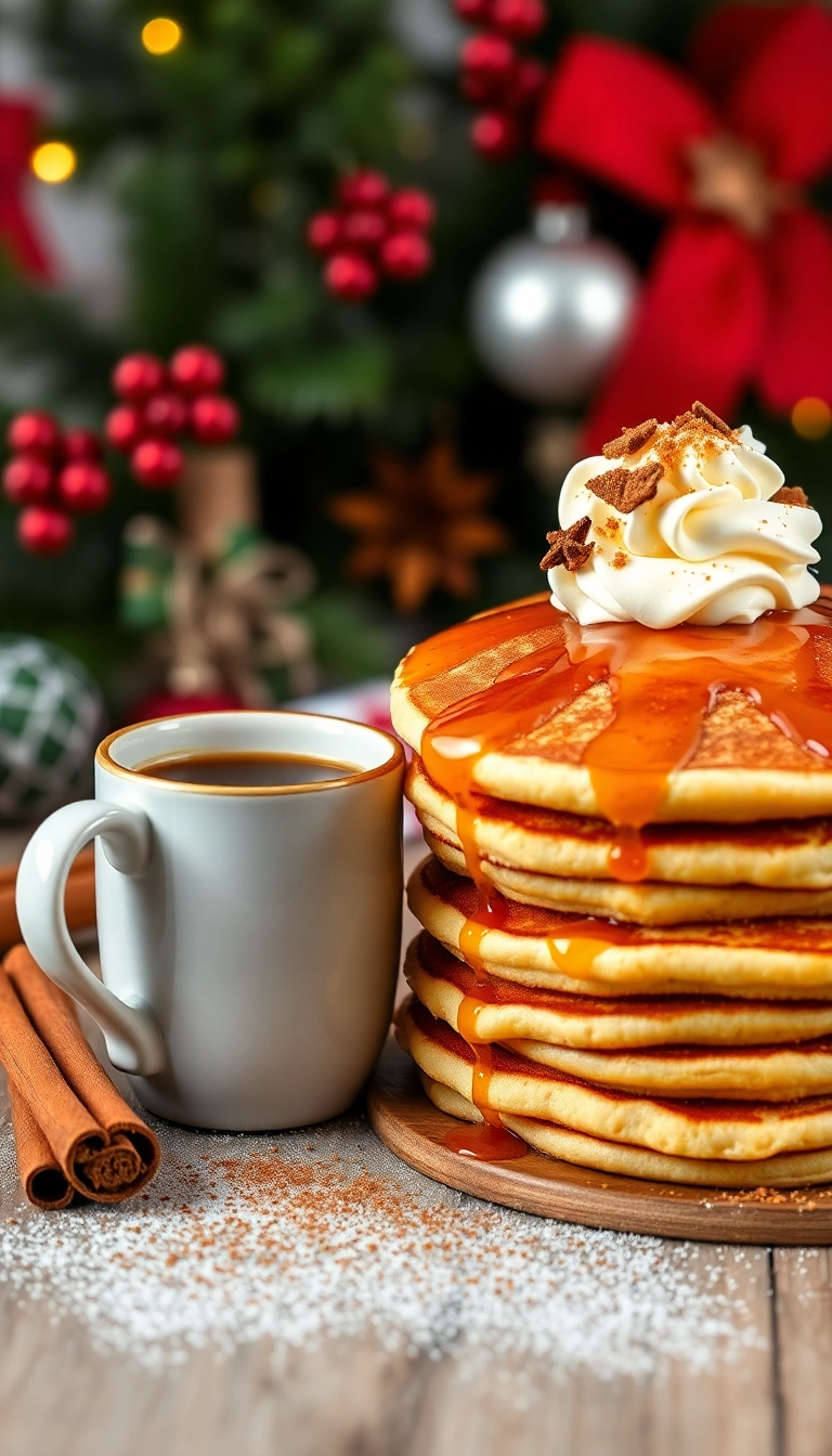 21 Christmas Brunch Ideas That Will Make Your Holiday Morning Magical! - 1. Festive Eggnog Pancakes