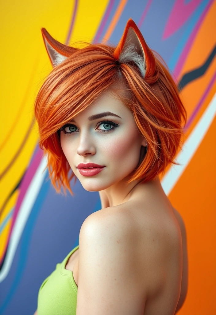 24 Spicy Ginger Wolf Cut Ideas That Will Make You the Envy of All Your Friends! - 11. Vibrant Ginger Wolf Cut