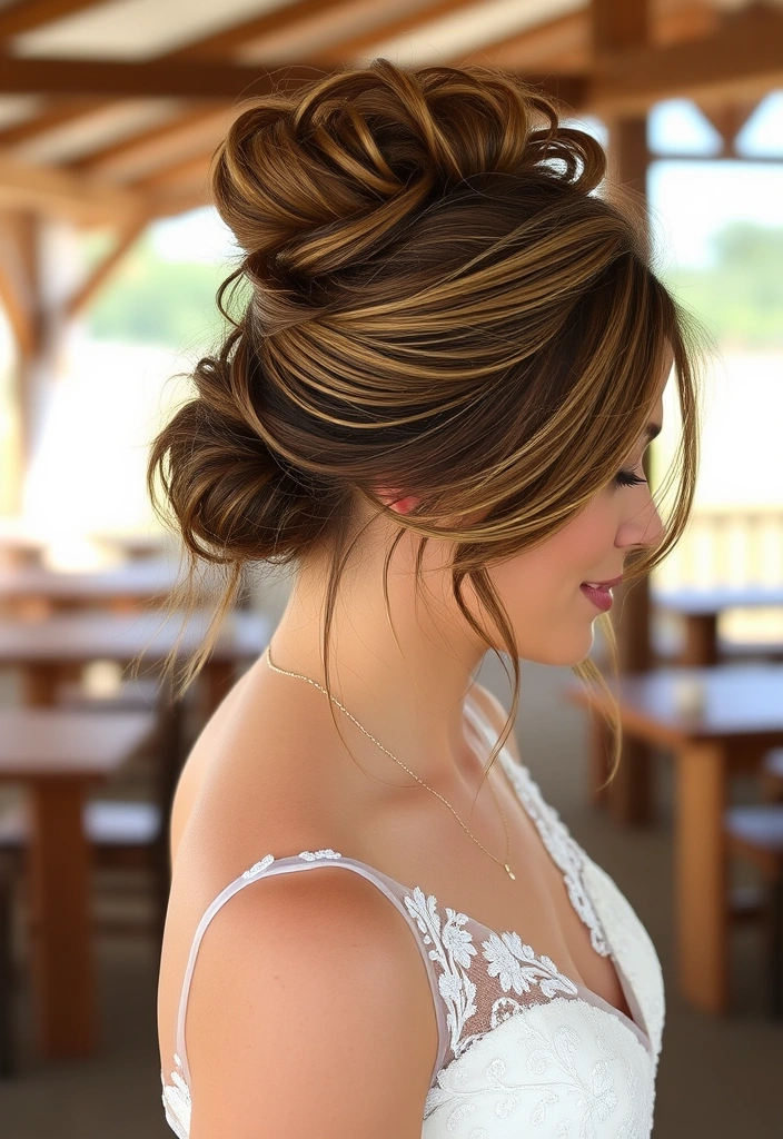 25 Stunning Long Hair Updos Perfect for Your Big Day (You Won't Believe #10!) - 11. Modern Messy Bun