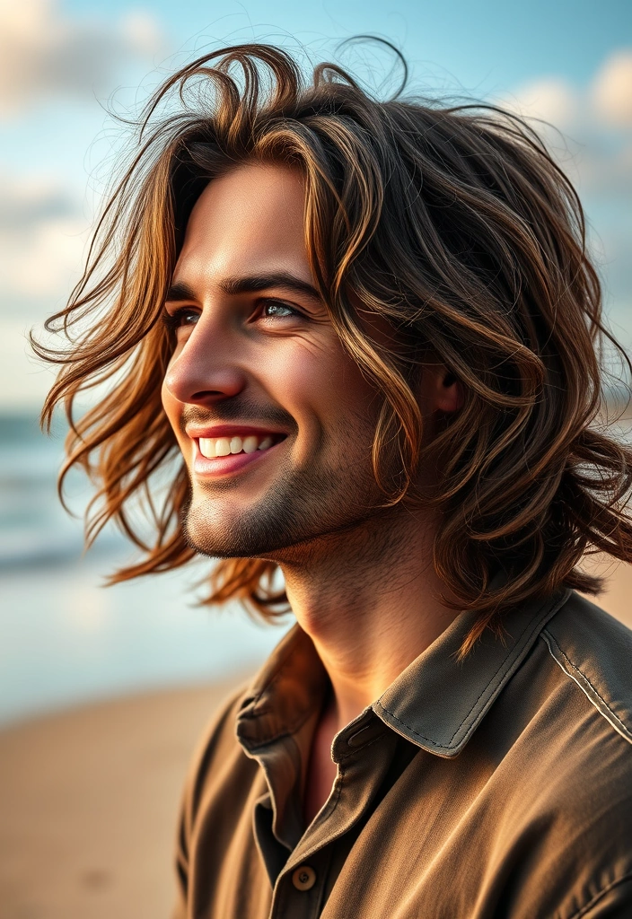 22 Dapper Hairstyles for Long-Haired Men That Will Turn Heads! - 4. The Textured Loose Waves