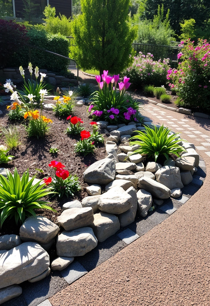 26 River Rock Landscaping Ideas That Will Transform Your Outdoor Space! - 22. Use River Rocks for Garden Edging